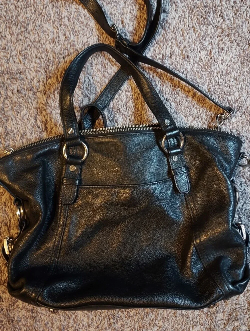 Michael Kors Black Leather Purse with Matching Wallet